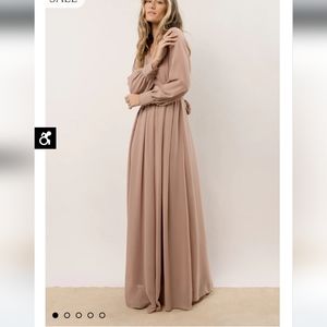 Taupe chiffon maxi dress